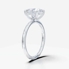 Oval Duchess Engagement Ring with Petite Pavé Under Bezel