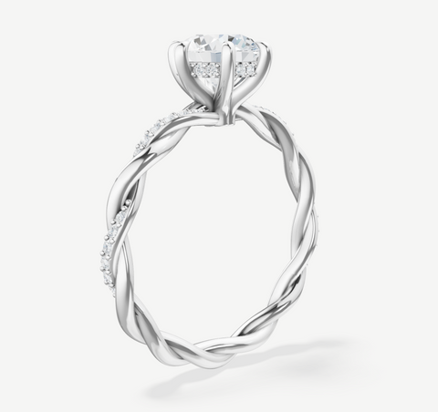 14 K White Gold Solitaire Engagement Ring