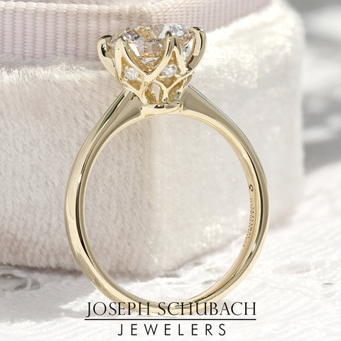 Prong Crown Setting Style 102782: Round Cathedral Engagement Ring