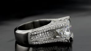 Style 7500M: Custom Designed Cushion Cut Pave' Diamond Ring