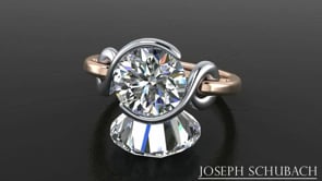 Style 103317: Half Bezel Set Ribbon Ring With Surprise Diamond