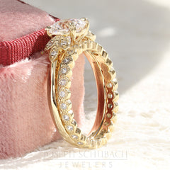 Style 104611: Delicate Leaf Design Engagement Ring with Lab Diamond Accents