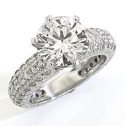 Hand Made Pave Diamond Engagement Ring Style 10469