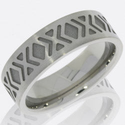 Style 103788: Cobalt Chrome 9mm Flat Band with Cross Pattern