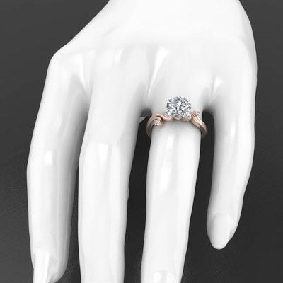 Style 103319: Double Swirl Lab Diamond Engagement Ring