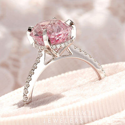Style 103396: The Victoria Engagement Ring with Radiance® Antique Oval Lab Grown Sapphire and Lab Diamonds