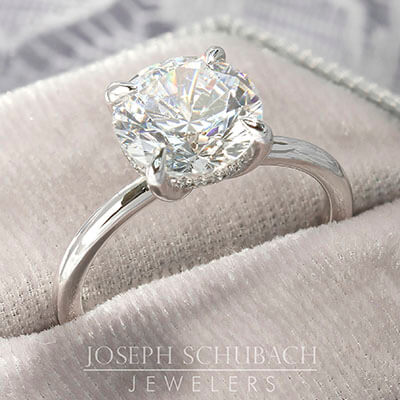 Setting - Round Duchess Engagement Ring with Petite Pavé Under Bezel