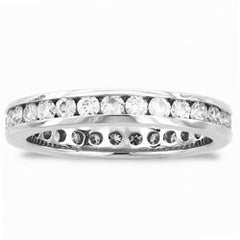 Channel Set Anniversary Band With 2mm Round Stones