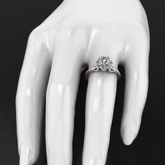 Style 103320: 6 Prong Heart Solitaire Engagement Ring With Bezel Set Accent Diamonds