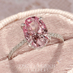 Style 103396: The Victoria Engagement Ring with Radiance® Antique Oval Lab Grown Sapphire and Lab Diamonds