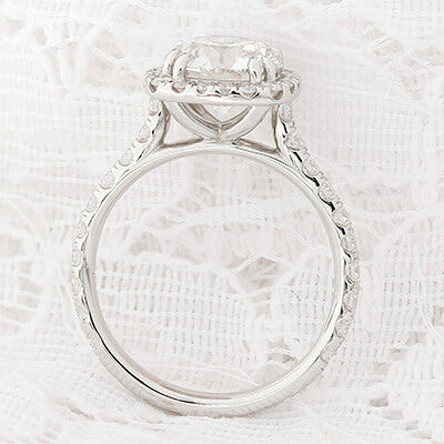 Setting View (Cushion Shape Halo Engagement Ring For A Round Stone)