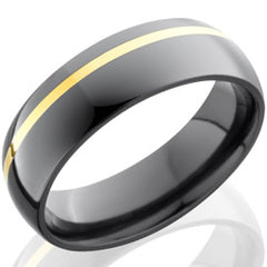 Style 103963: Zirconium 6mm Domed Band with 1mm 14KY