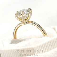 Style 103390: Rosebud Solitaire Engagement Ring with Diamond Petals and a Surprise Diamond Accent