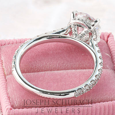 Setting Detail - Paris Cathedral Engagement Ring with Round Pavé Band
