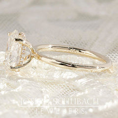 Oval Duchess Engagement Ring with Petite Pavé Under Bezel