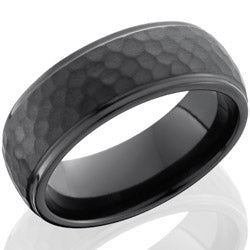 Style 103912: 8 mm wide Domed Stepped Down Edges Zirconium band