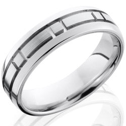 Style 103652: Cobalt Chrome 5mm Domed Band with Box Pattern