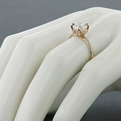 Style 103300: Round Scroll Solitaire Engagement Ring With Diamond Band