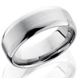 Style 103554: Titanium 8mm Domed Band with Flat Center