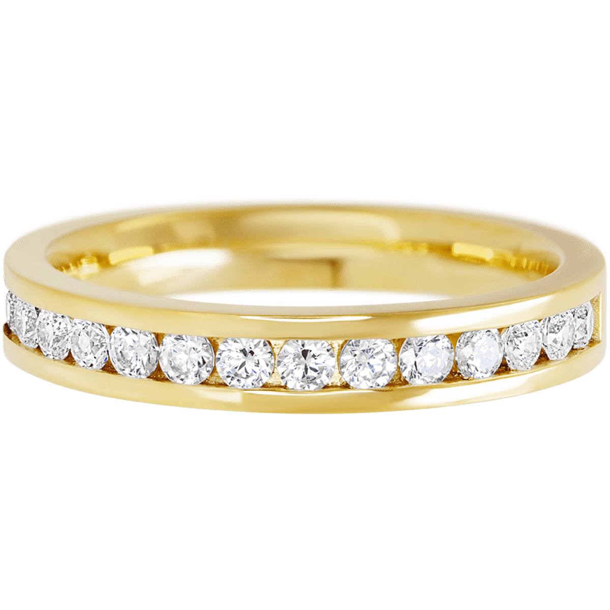 14K Yellow Gold band with 15 Round Lab Grown Diamond having TCW-.45