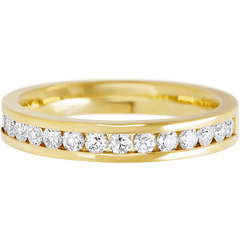 14K Yellow Gold band with 15 Round Lab Grown Diamond having TCW-.45