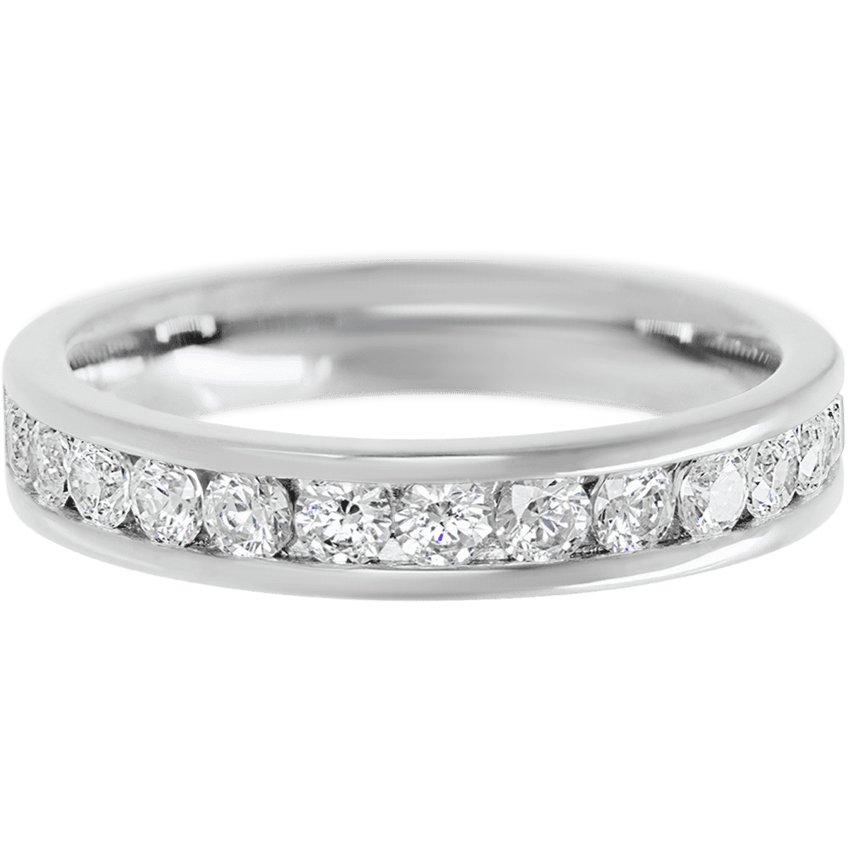 14K White Gold band with 13 Round Lab Grown Diamond (ST) having TCW-.65