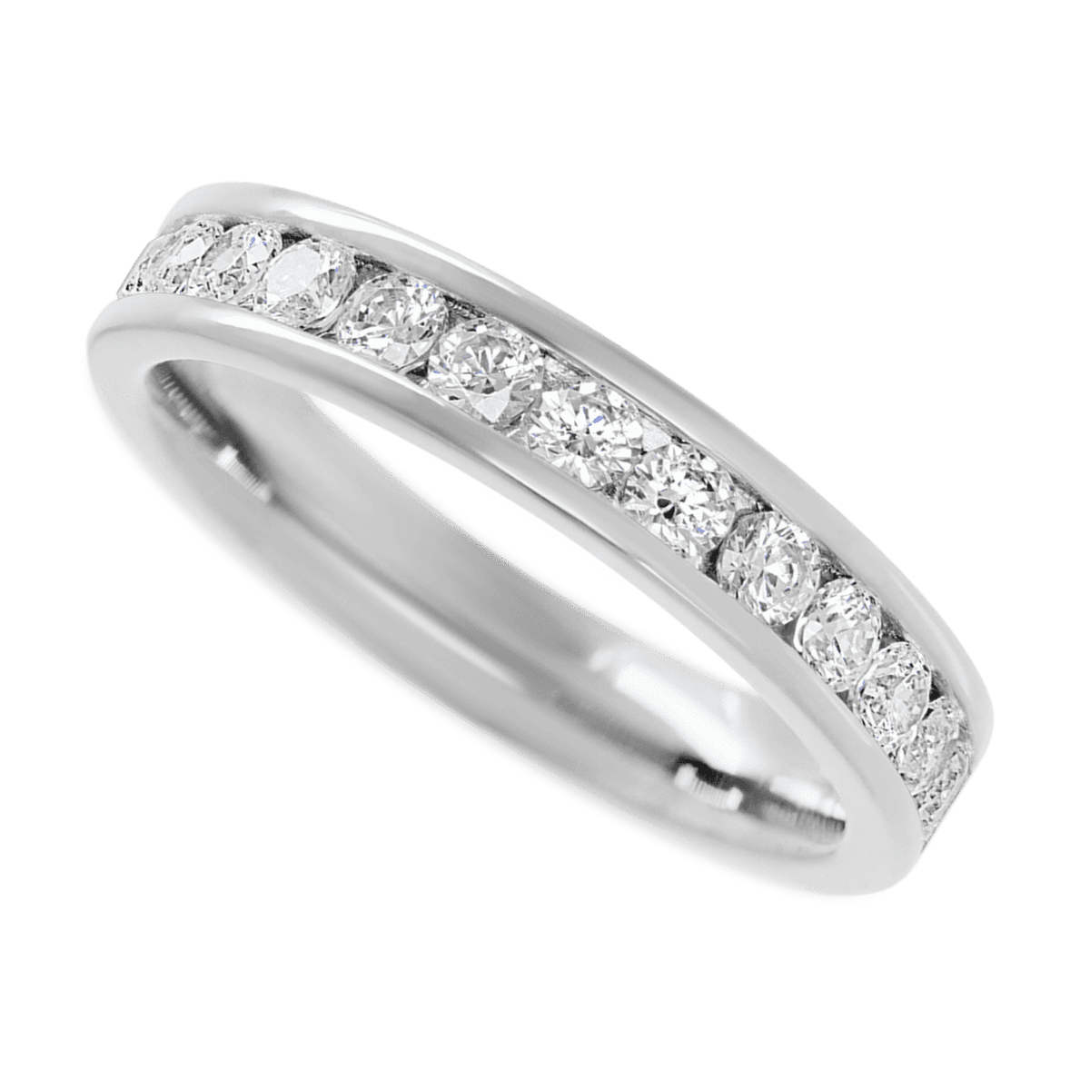 14K White Gold band with 13 Round Lab Grown Diamond (ST) having TCW-.65