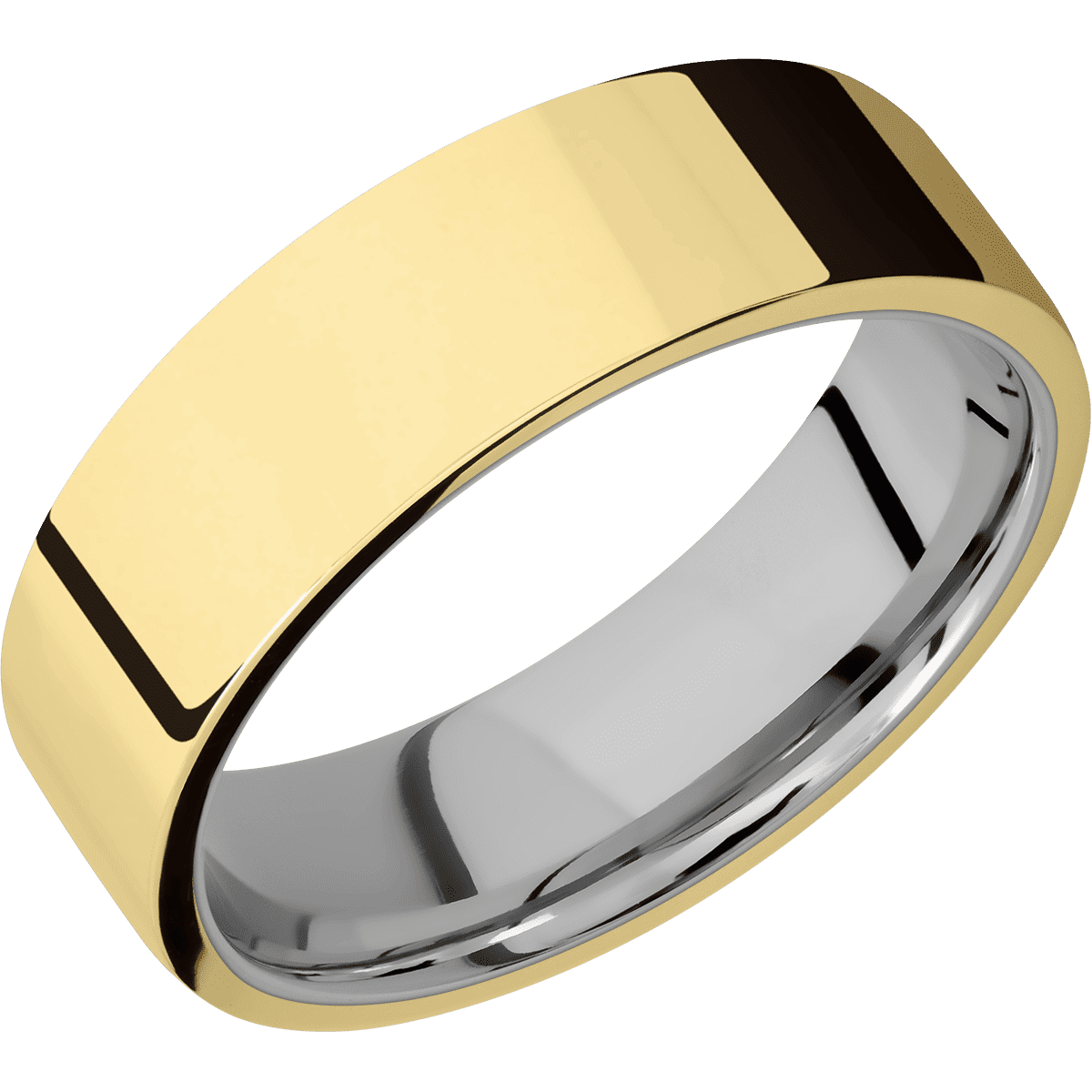 14K Yellow Gold + Polish Finish + Titanium