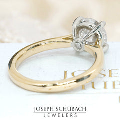 Style 103323-S: Classic Tapered Round Cathedral Solitaire Engagement Ring with Surprise Accent Diamond