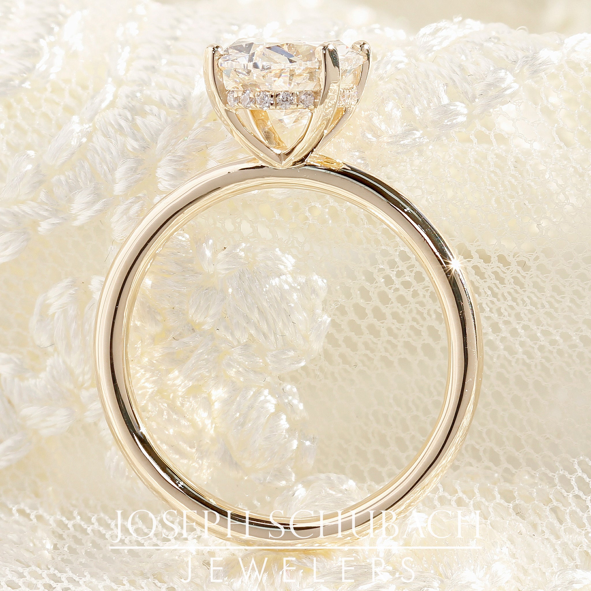 Oval Duchess Engagement Ring with Petite Pavé Under Bezel (Style 103369)