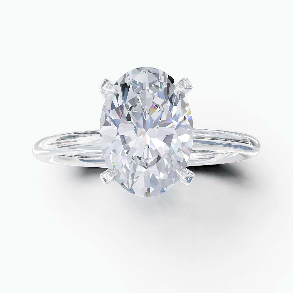 Oval Duchess Engagement Ring with Petite Pavé Under Bezel (Style 103369)