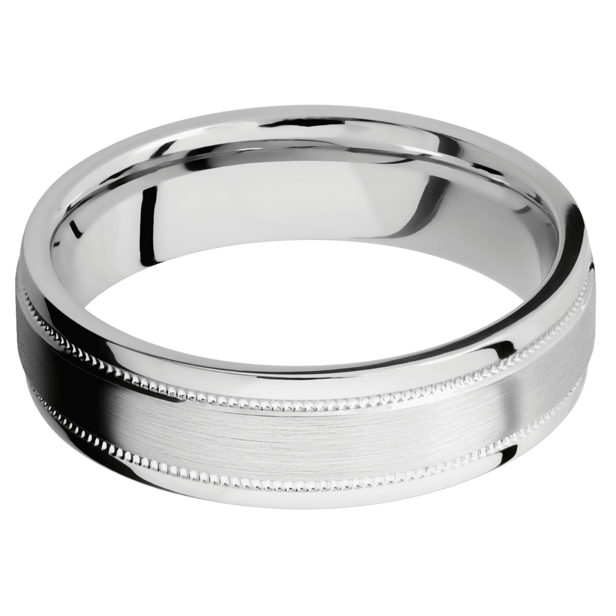 14K White Gold + Satin , Polish Finish