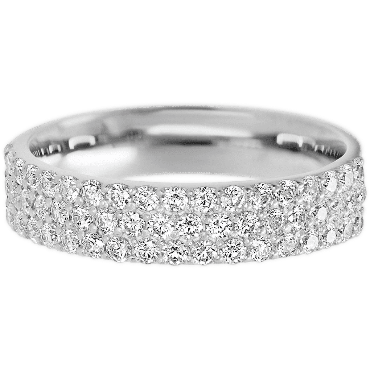 14K White Gold band with 55 Round Lab Grown Diamond (ST) having TCW-.82