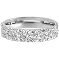 14K White Gold band with 55 Round Lab Grown Diamond (ST) having TCW-.82