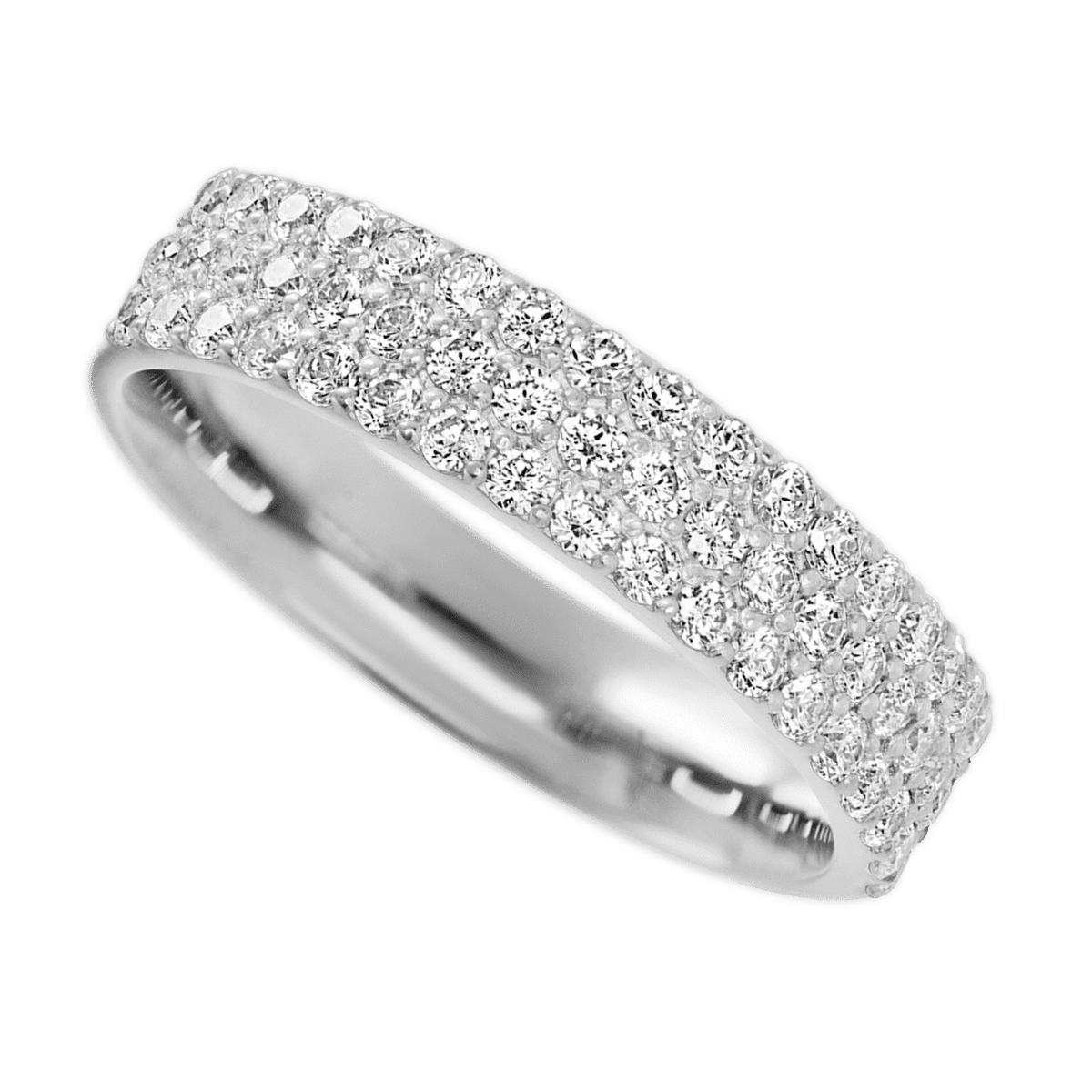 14K White Gold band with 55 Round Lab Grown Diamond (ST) having TCW-.82