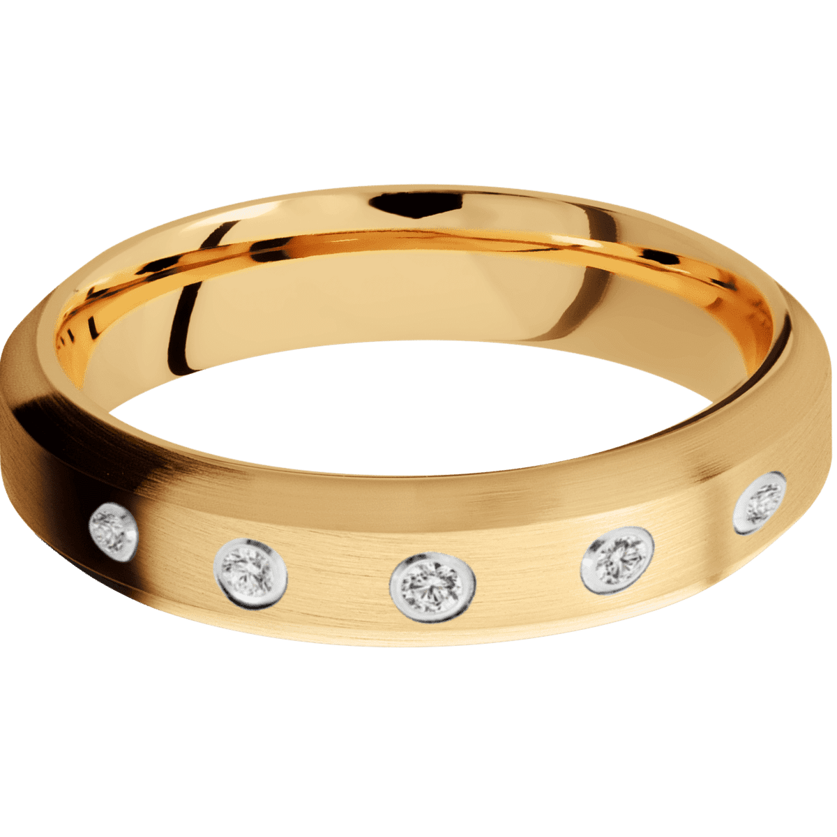 14K Yellow Gold + Satin , Satin Finish