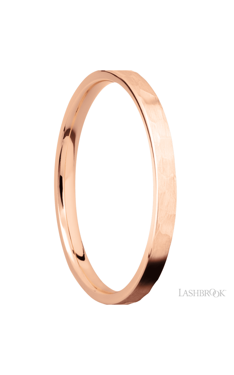 2 mm wide Flat 14K Rose Gold band.