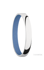 3 mm wide Domed 14K White Gold band featuring a Crushed Orchid sleeve.