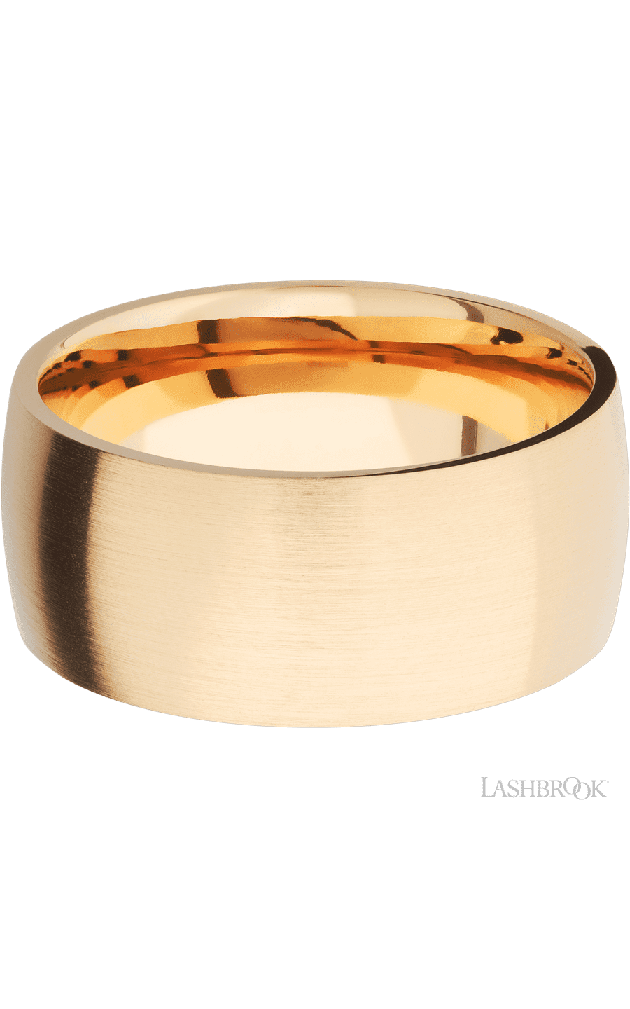 10 mm wide Domed 14K Yellow Gold band.