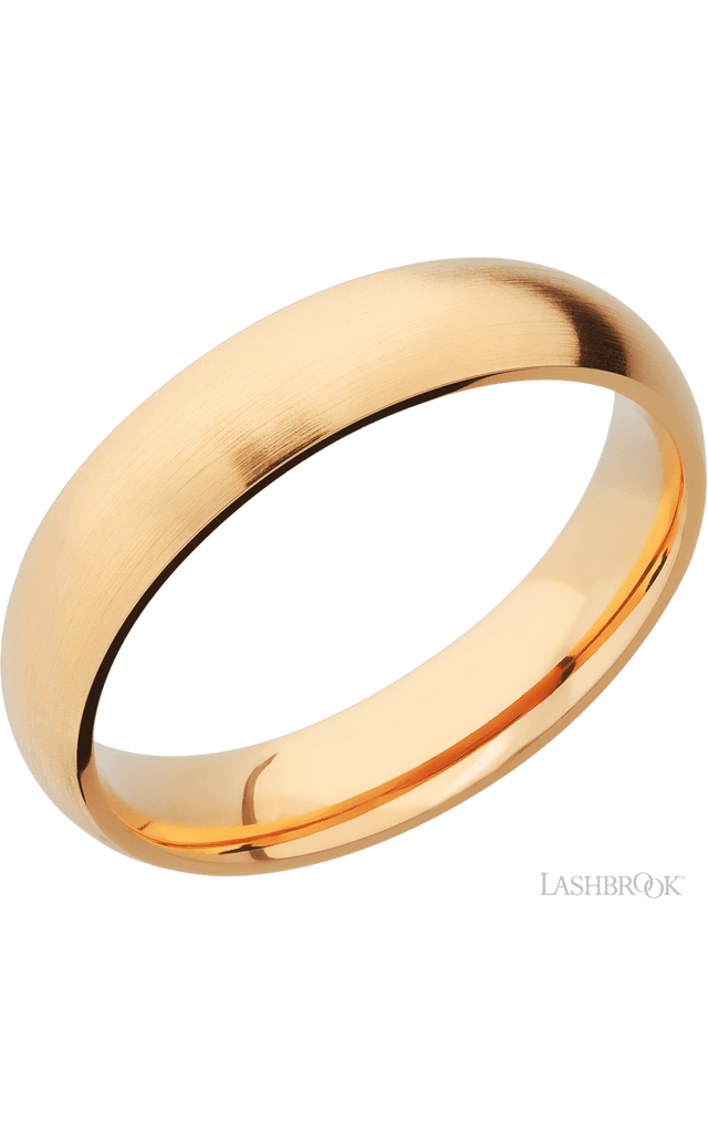 5 mm wide Domed 14K Yellow Gold band.
