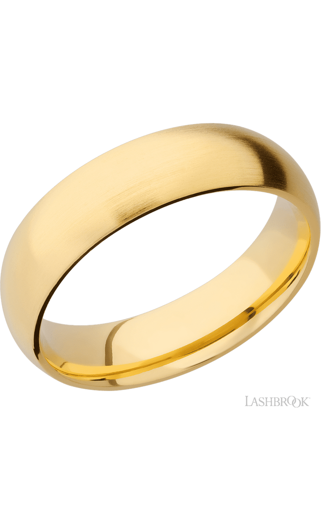 6 mm wide Domed 14K Yellow Gold band.
