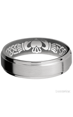 6 mm wide Flat Grooved Edges Titanium band.