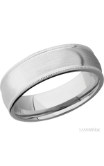 7 mm wide Domed Milgrain Edges Cobalt Chrome band.