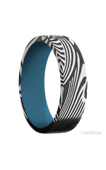7 mm wide Flat Sunset band featuring a Royal Blue sleeve.