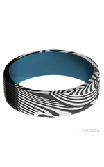 7 mm wide Flat Sunset band featuring a Royal Blue sleeve.