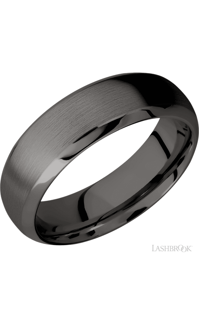 7 mm wide Domed Bevel Tantalum Noir band.