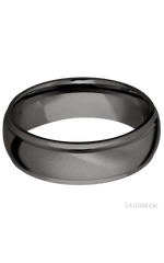 7 mm wide Domed Stepped Down Edges Tantalum Noir band.