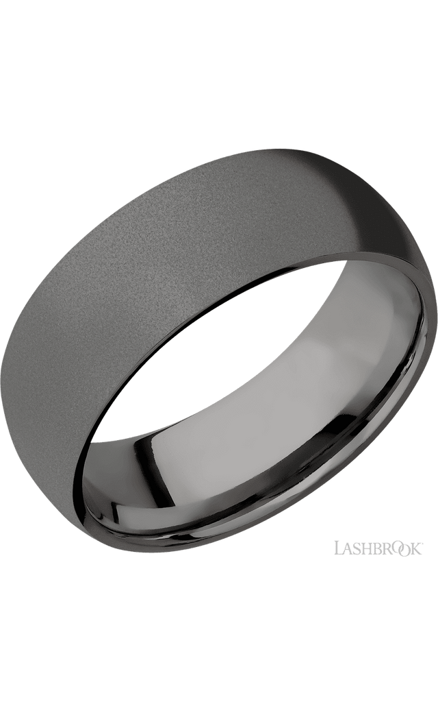 8 mm wide Domed Tantalum Noir band.