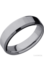 6 mm wide Beveled Tantalum band.