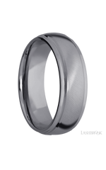 7 mm wide Domed Stepped Down Edges Tantalum band.